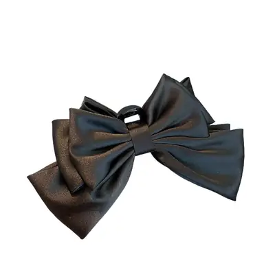 Black Super Large Bow Grip Hair Clip for Women