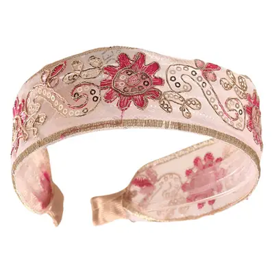 Luxury Floral Bangle with Inner Teeth & Silk Embroidery