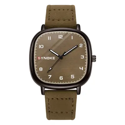 Men's Brown Quartz Watch Sport Belt Retro Style