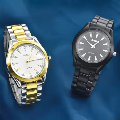 Men's Steel Band Classic Watch with Blue Dial