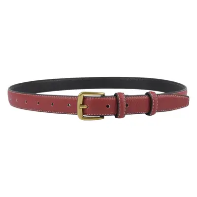 Women's Cowhide Litchi Leather Belt Brown 2.3cm