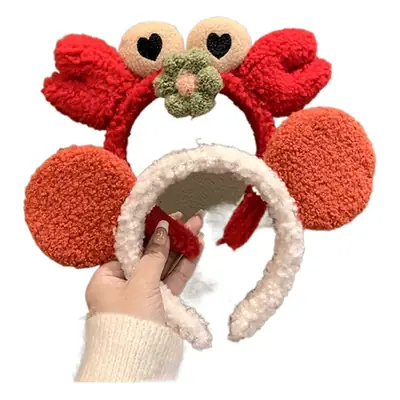 Cute Plush Bear Headband with Cartoon Design Pink