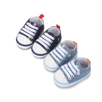 Spring and autumn casual baby shoes knitted canvas shoes non-slip soft bottom toddler shoes baby shoes 0-18 months breathable wear-resistant