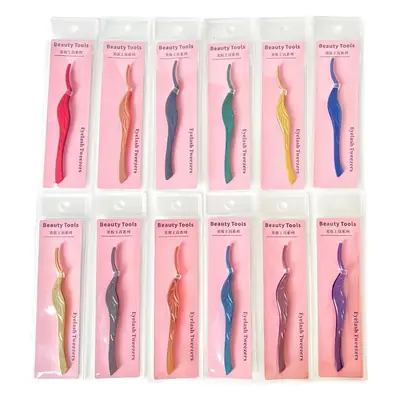 Stainless Steel False Eyelash Tweezers Glue-Free Round Head