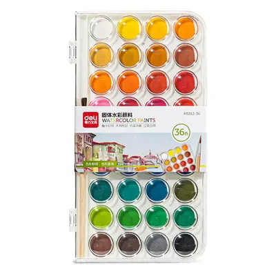 Deli solid watercolor paint opaque watercolor art 36 color 48 color beginners children's art painting