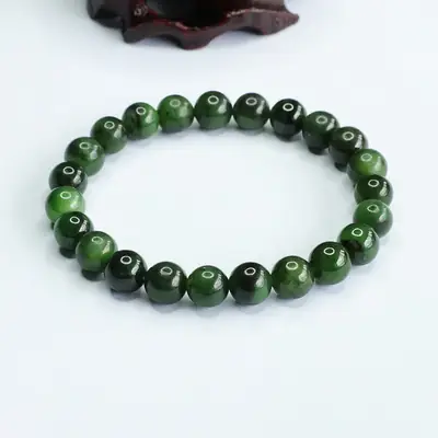 Green Jadeite Bracelet for Women Russian Material
