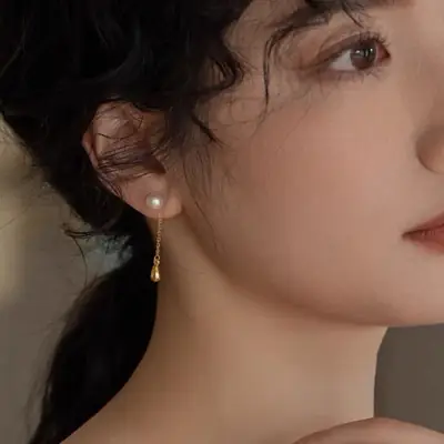 925 Silver Pearl Drop Earrings for Women