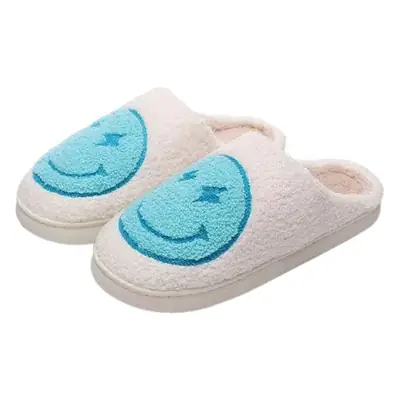 New autumn and winter men and women couples lightning smiley face cotton slippers home indoor non-slip cartoon cotton slippers wholesale