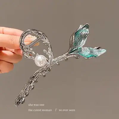 Pearl Shark Hair Clip Large 13cm Women's Headwear