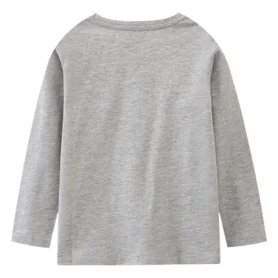 Kids Long Sleeve T-Shirt Gray Dinosaur Print