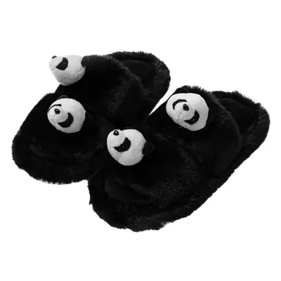 Panda Cotton Fluffy Slippers Women White