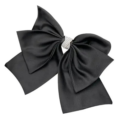 Black Satin Bow Hair Clip for Women 2023