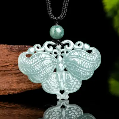 Jade Blue Butterfly Pendant Double Carved Wholesale