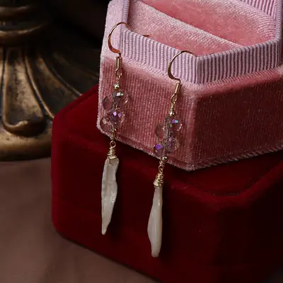 Long Tassel Earrings Baroque Pearl Amethyst Wholesale