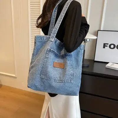 Women Denim Tote Bag Large Capacity Summer 2023