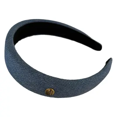 Korean Denim Gold Label Hairpin Combination Retro High Cranial Top Sponge Hairband Temperament Side Clip Hair Accessories