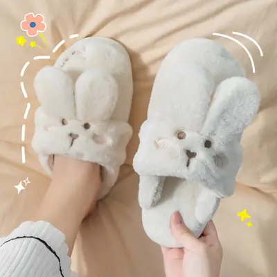 Cotton Slippers Women Autumn and Winter Cute Cartoon Couple Home Non-slip Moon Plush Bag with Slippers Men's Winter Wholesale