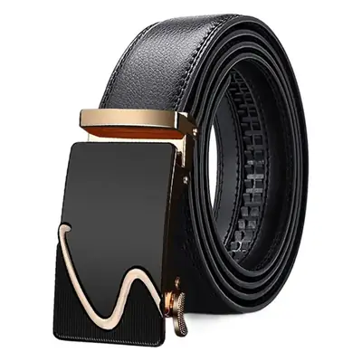 Men's Black Gold Automatic Buckle Belt