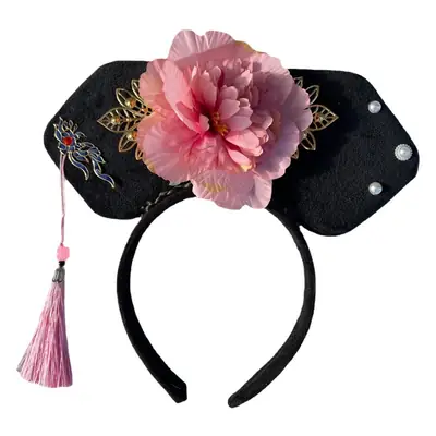 Female Hair Hoop with Empress Design and Pink Tassels