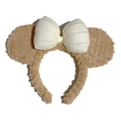 Women's Bow Shirts Hair Band Plush Cartoon Face Wash