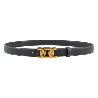 Women's Two-Sided Cowhide Belt with Litchi Pattern