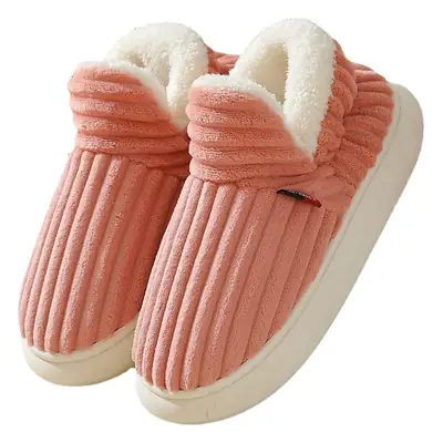 High-Heeled Cotton Slippers Export Cross-Border Velvet Home Non-Slip Confinement Shoes Indoor Warm Shoes Women's Cotton Shoes Men's Models