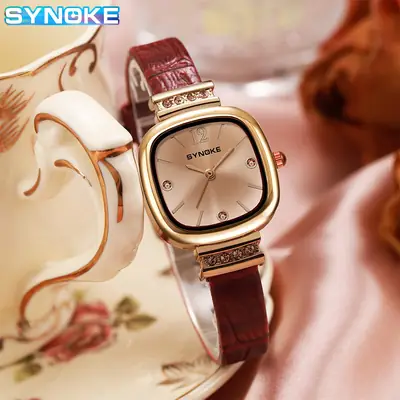 Synoke Women's Square Watch with Diamond Strap