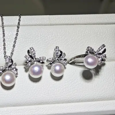 Zhuji Pearl Earrings S925 Silver Set