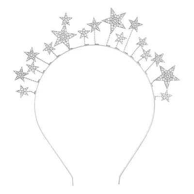 Golden 5-Point Star Diamond Pearl Headband for Girls