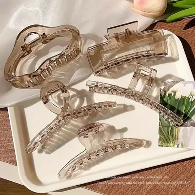 Korean Style Transparent Hair Clip Large Women