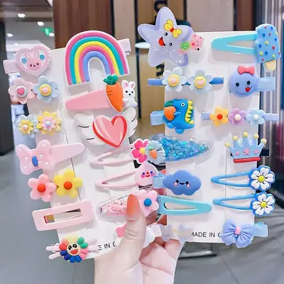 Cute Rainbow Hair Clips for Girls 14 Pcs