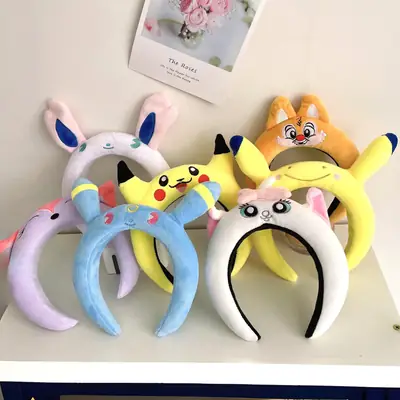 Cute Cartoon Headband with Pink Bow and Cat Ears