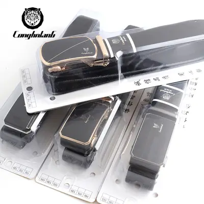 Men's Automatic Buckle Belt with Korean Brand Logo