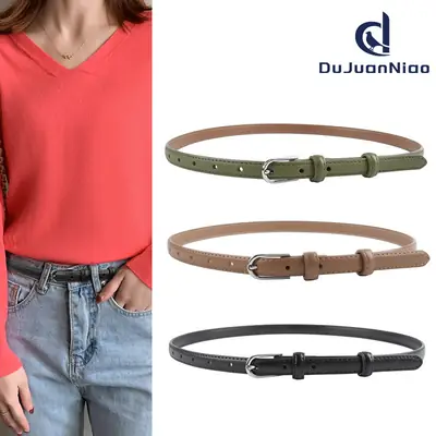 Black Genuine Leather Women's Belt for Jeans & Dress