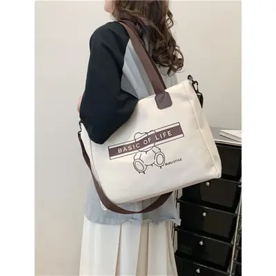 Women Canvas Commuter Bag Large Capacity Shoulder Crossbody