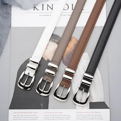 Brown Leather Belt for Women Business Fashion