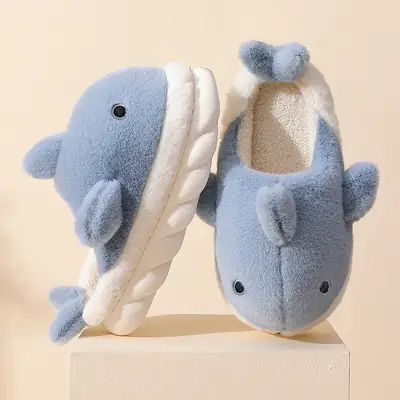 Whale Cartoon Plush Winter Socks for Women Men
