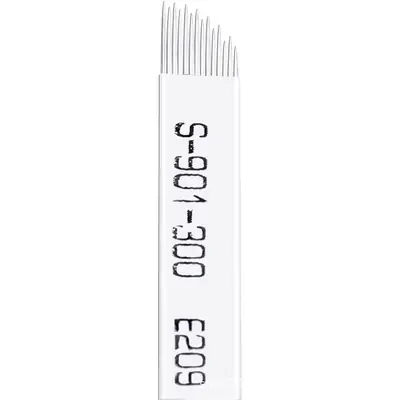 Semi-permanent tattoo needle 14g white leather eyebrow height