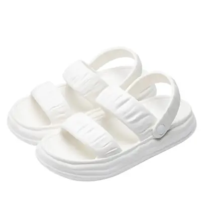Women's Two-Wear Thick Slippers Beige Beach Wear