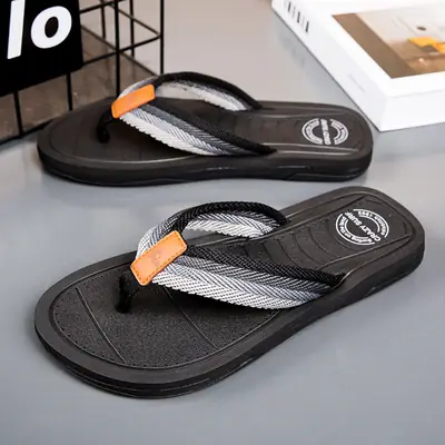 Summer New Casual Beach Shoes Lazy Shoes Flip-flops Cross-border Large Size Fashionable All-match Outwear Trendy Men's Slippers