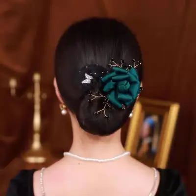 Black Starry Flower Hair Clip for Women