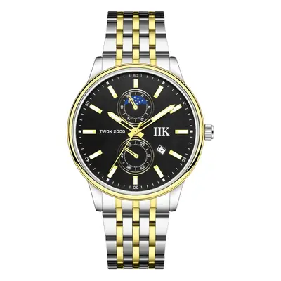 IIK Men's Quartz Watch Silver Band Waterproof Business Sports