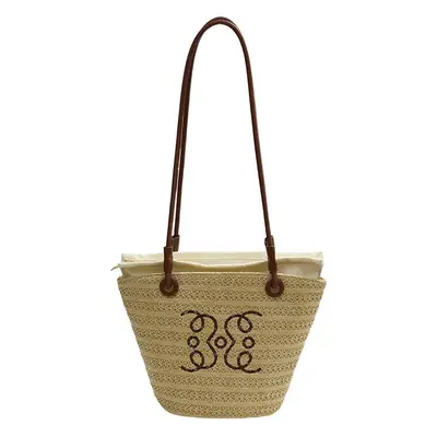Women's Woven Straw Satchel Bag Large Capacity 2023