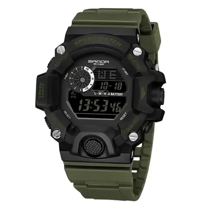 Sanda Sport Watch Male Black Red Digital Outdoor Sports Watch