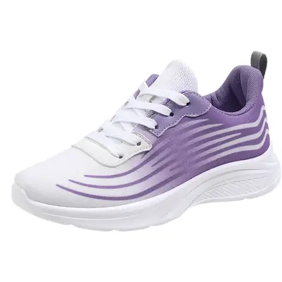 Women Purple Striped Running Shoes 2024