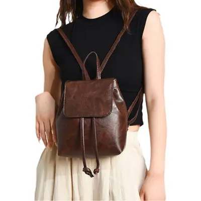 2026 Women's Brown Drawstring Shoulder Bag Spring Summer