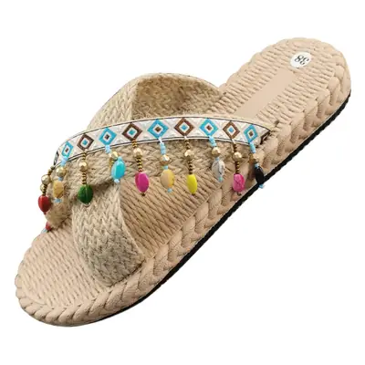 Eva Hand-Woven Ethnic Slippers Women Summer