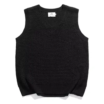 Men V-neck Knitted Vest Solid Color Couple Wear