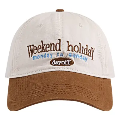 Women's Contrast Color Baseball Cap with Vintage Embroidery