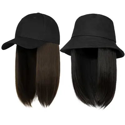 Women Black Hair Wig Cap Summer Breathable